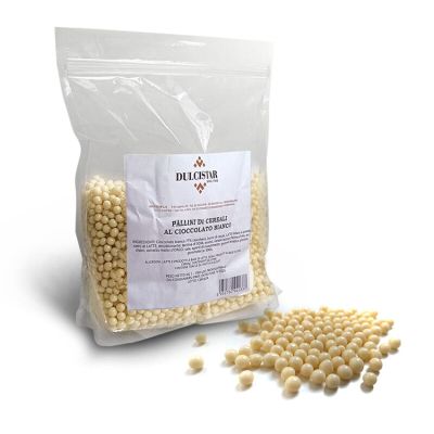 Crispy cereal balls with white chocolate DULCISTAR, 1 kg